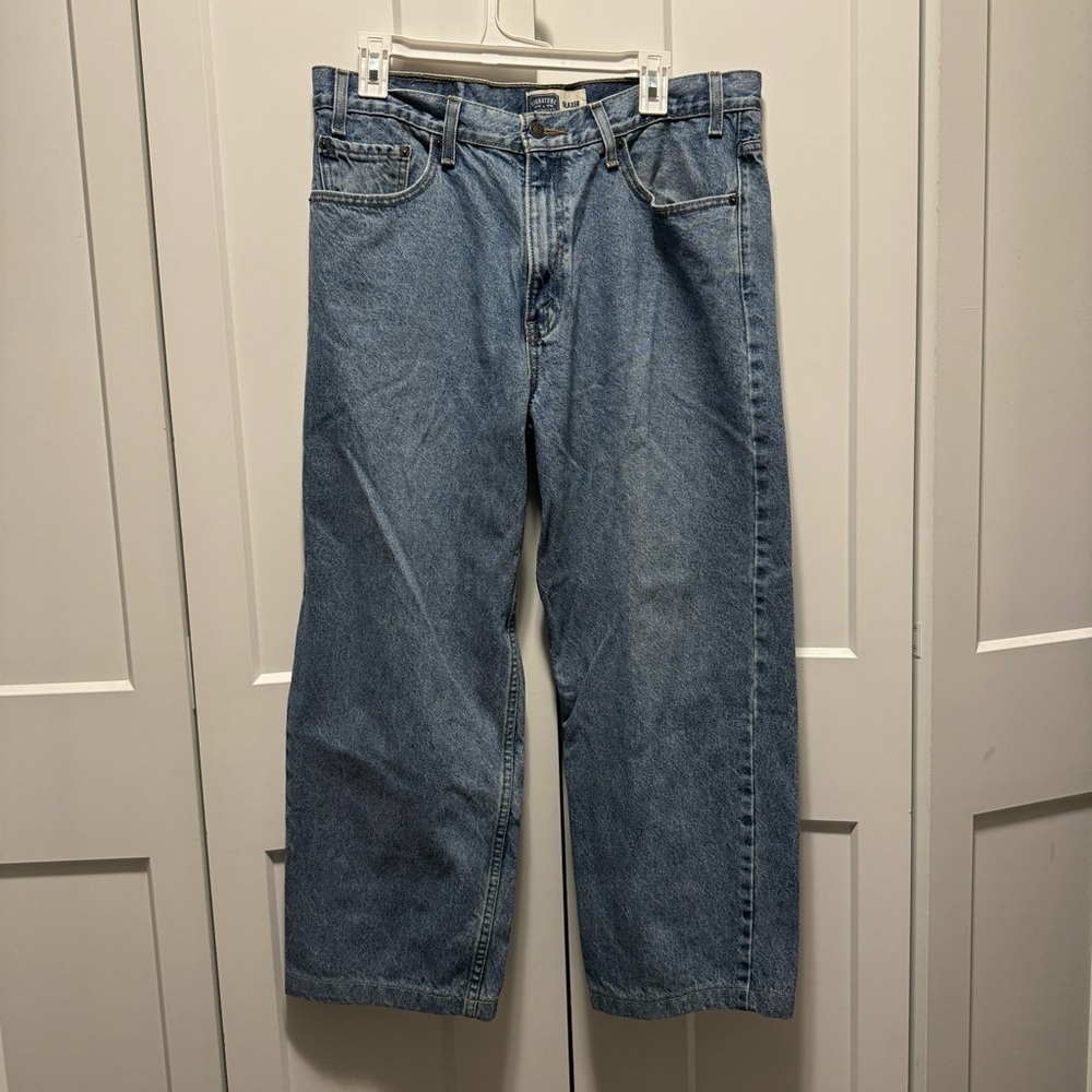 Levi Signature Relaxed Straight/Wide Leg Medium Wash Jeans Size W36 L32